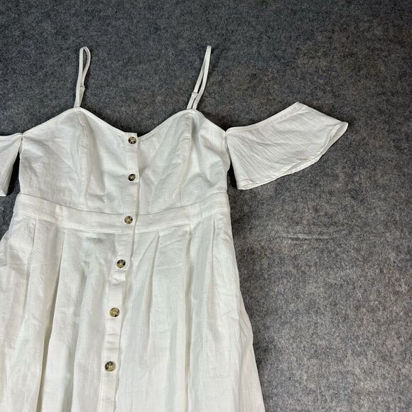 Lulus Dress Women’s Small I've Got Love White Off-the-Shoulder Midi White - Picture 2 of 10